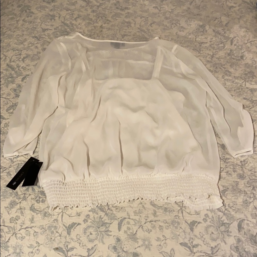 Elegant White Blouse (NWT) - Picture 2 of 6